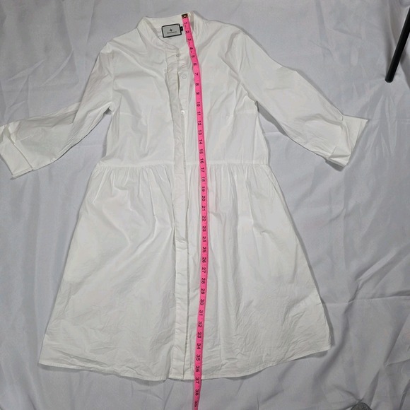 Tuckernuck Women's White Cotton Poplin Royal Shirt Dress Mini Length size M - Picture 7 of 12
